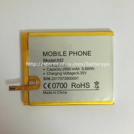 New 2600mAh 9.88Wh 3.8V Replacement Battery M2 For Elephone M2