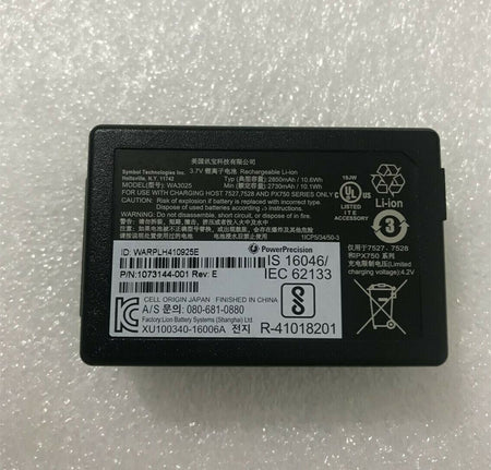 New 2850mAh 10.6Wh 3.7V Battery WA3025 For Symbol 7527 7528 PX750