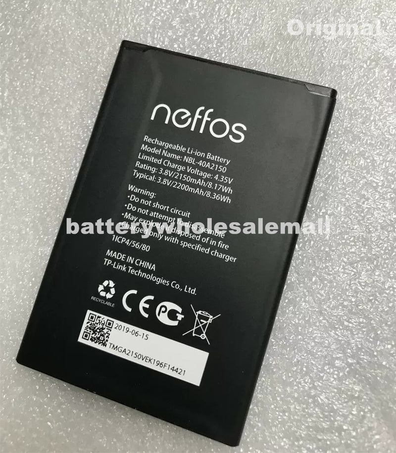 New 2150mAh 3.8V Replacement Battery NBL-40A2150 For Neffos Smartphone