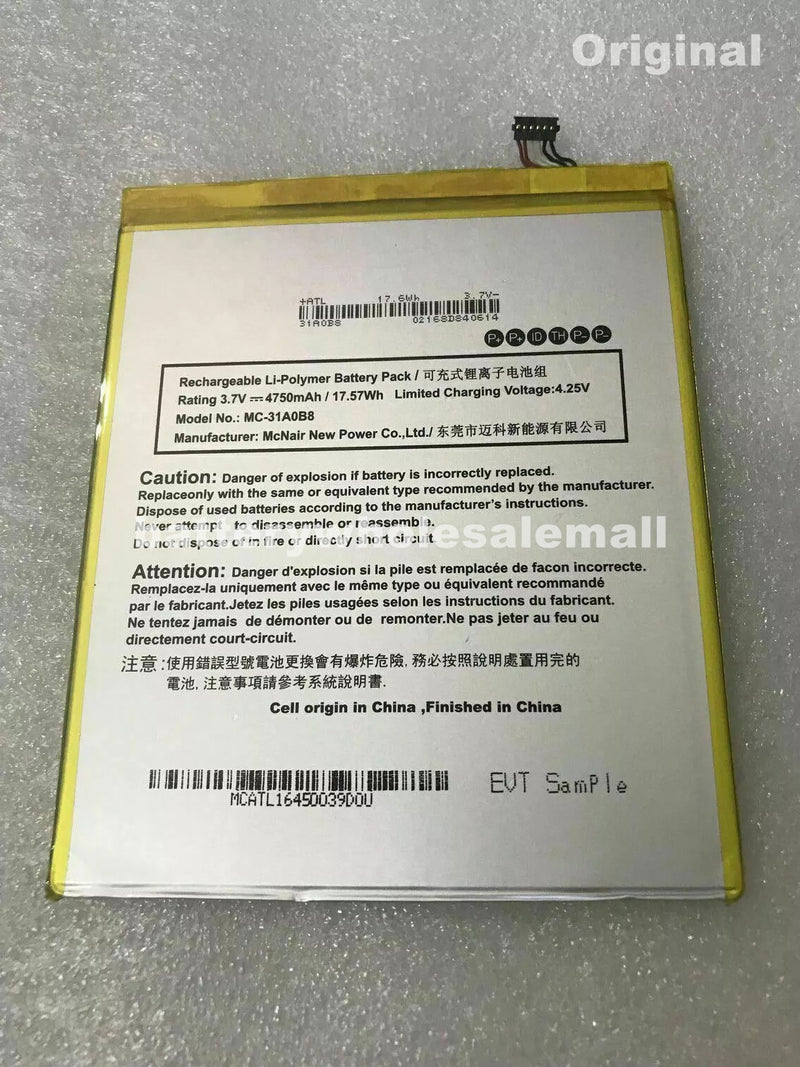 New 4750mAhMcNair Battery MC-31A0B8 For Amazon Kindle Fire HD 8 7TH SX0340T