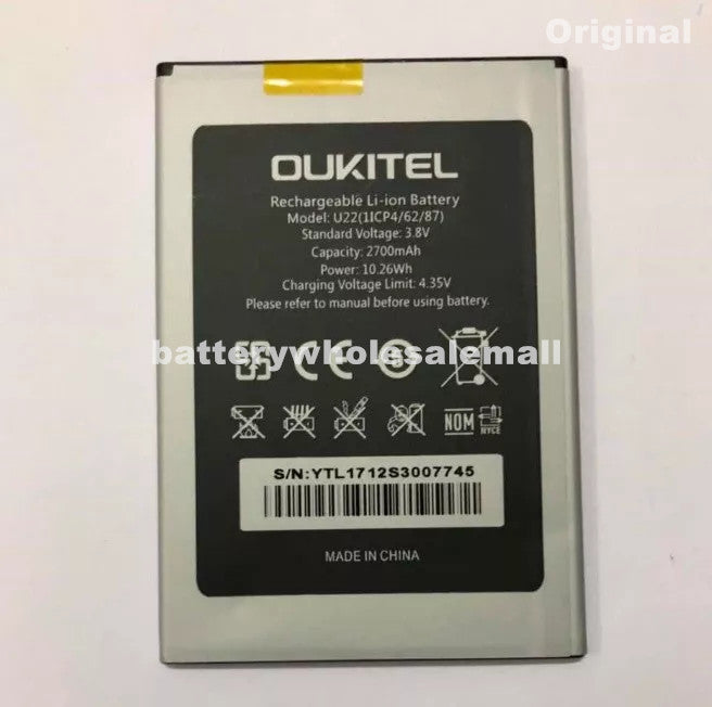 New 2700mAh 3.8V Replacement Battery For Oukitel U22 5.5"