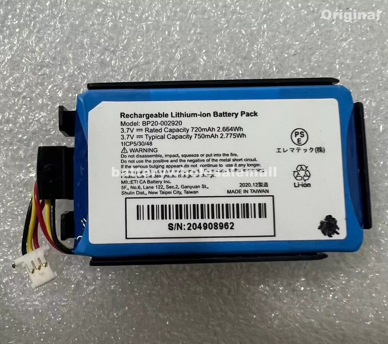New Original 720mAh 2.664Wh 3.7V Rechargeable Battery BP20-002920