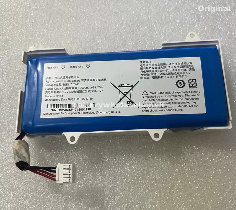 New Original 9000mAh 68.4Wh 7.6V Rechargeable Battery For 2055127
